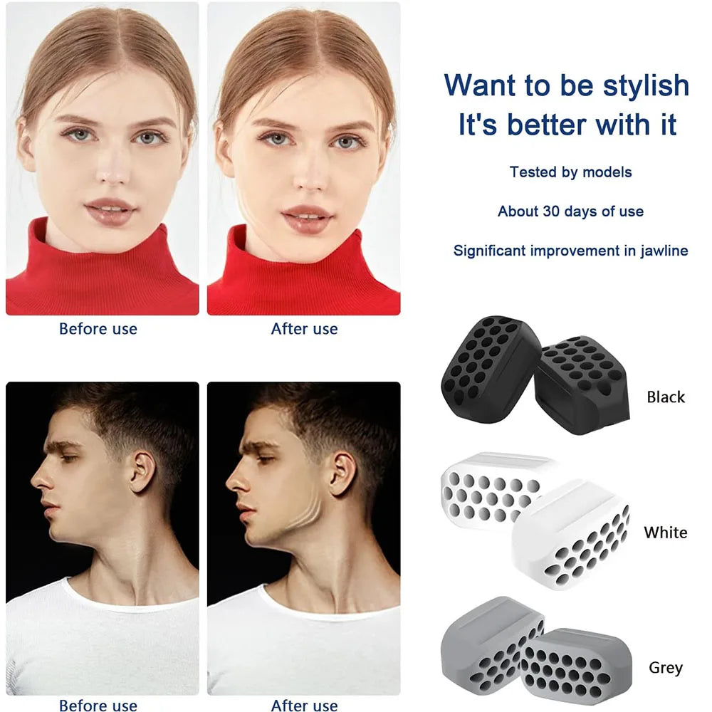Jawline Exerciser for Man and Woman 3 Resistance Levels BPA Free Silicone Jaw Exerciser Gum Tablets Jaw Trainer & Jaw Exerciser Shaper for Beginner, Intermediate & Advanced Users